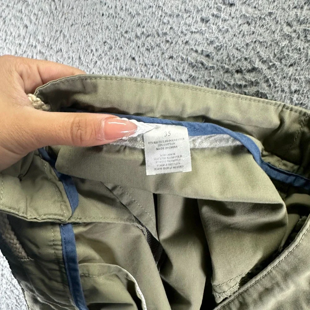 Faherty All Day Shorts Men 35 Green Polyester Chino Outdoor Drawstring Beach